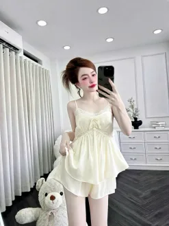 Bộ Ngủ Sexy Night Đùi Trơn Ren V Ngược Eo Gợi Cảm