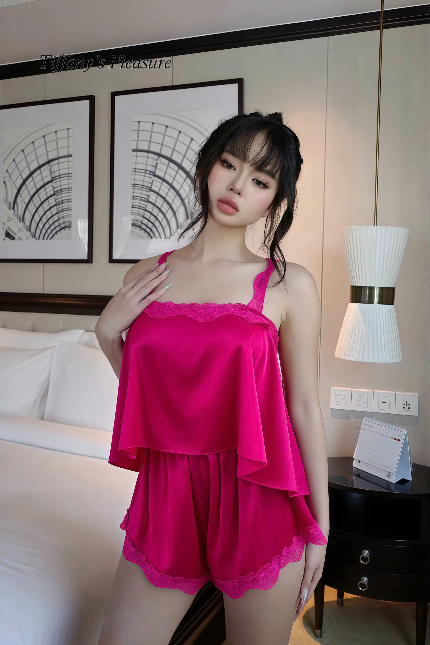 Bộ Sexy Night Đùi Dây Bảng Ren Cột Sau 2 Size Gợi Cảm - Ảnh 6