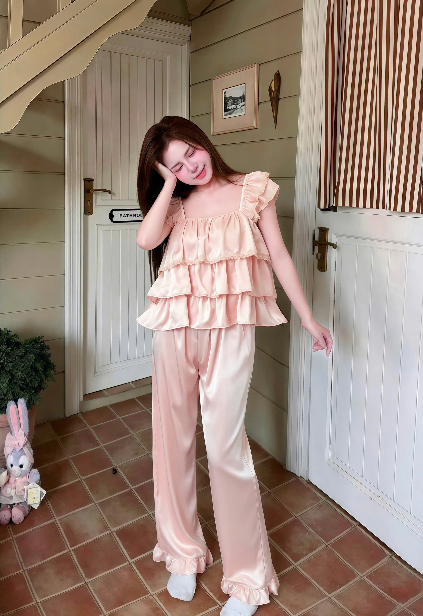 Bộ Ngủ Dài Trơn Sexy Night 3 Tầng Cánh Tiên Gợi Cảm - Ảnh 4